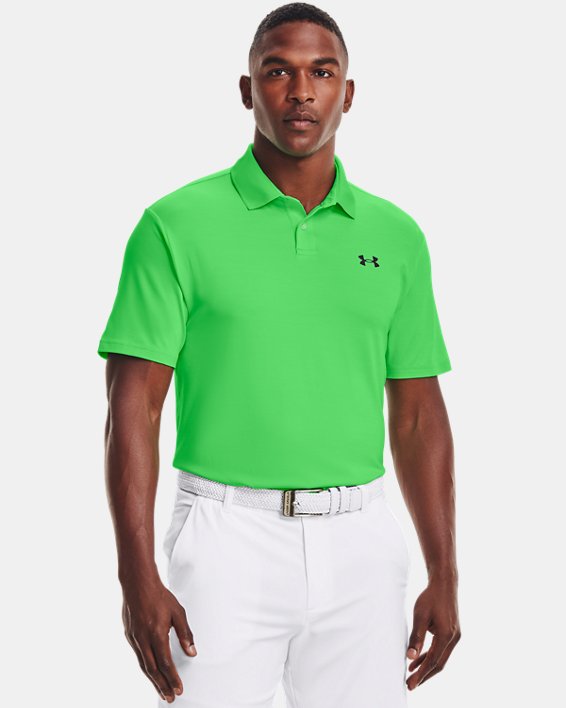 Polo UA Performance Textured pour hommes, Green, pdpMainDesktop image number 0